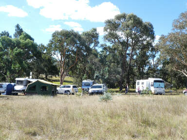 Group of caravans and campers